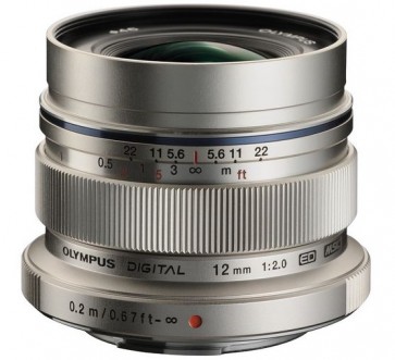 Olympus M.Zuiko DIGITAL ED 12mm f/2.0 Lens (Silver)