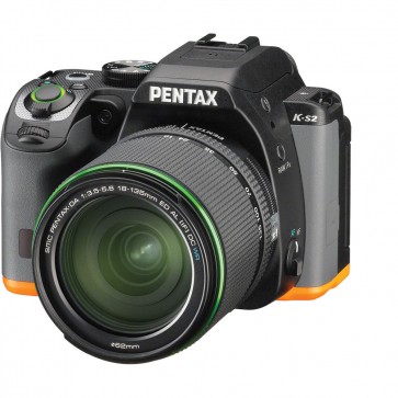 Pentax K-S2 DSLR Camera (Black/Orange) with DA 18-135mm WR Lens