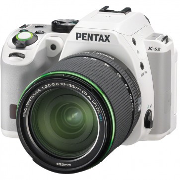 Pentax K-S2 DSLR Camera (White) with DA 18-135mm WR Lens