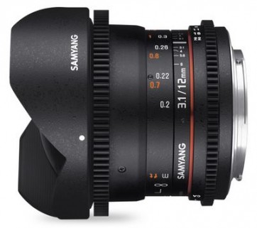 Samyang 12mm T3.1 VDSLR ED AS NCS Fish-eye Lens for Pentax