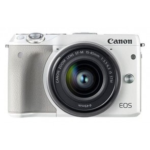 Canon EOS M3 with 15-45mm & 22mm Lenses (White)
