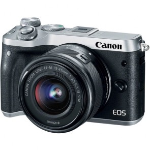 Canon EOS M6 with 15-45mm Lens (Silver)