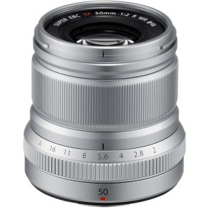 Fujifilm XF 50mm f/2 R WR Fujinon Lens (Silver)