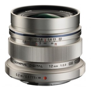 Olympus M.Zuiko DIGITAL ED 12mm f/2.0 Lens (Silver)