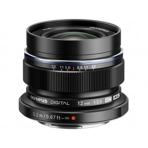 Olympus M.Zuiko DIGITAL ED 12mm f/2.0 Lens (Black)