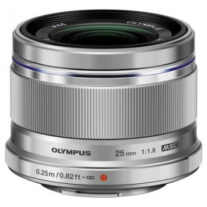 Olympus M.Zuiko Digital 25mm f/1.8 Lens (Silver)