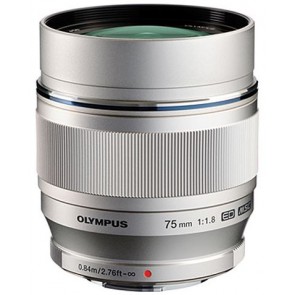 Olympus M.Zuiko Digital ED 75mm f/1.8 Lens (Silver)